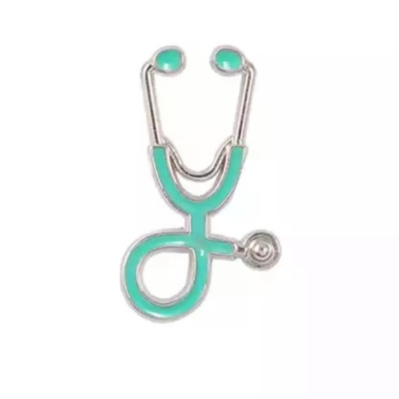 Silver Stethoscope Scrub Nurse Pins Custom Colour - Picture 4 of 14